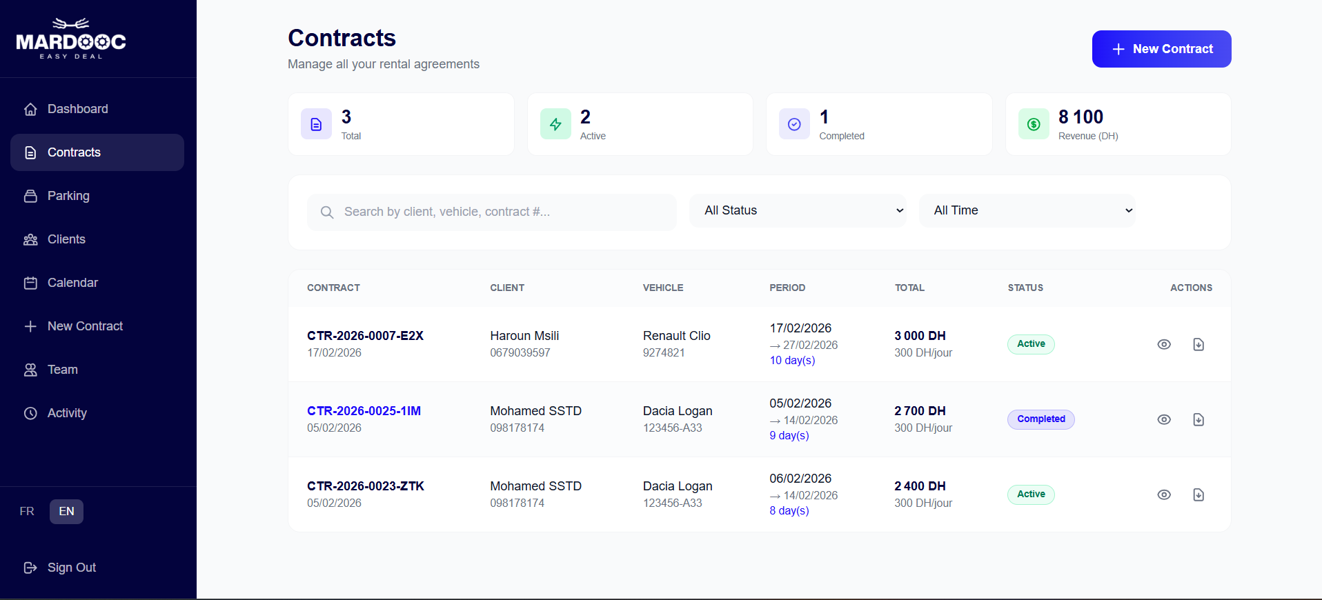 Application web Mardooc – Carrousel de présentation de la plateforme SaaS de gestion de location