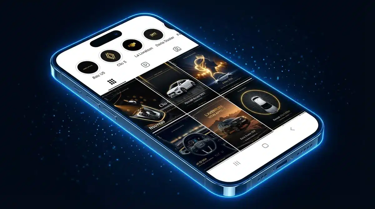 Feed Instagram automatisé Carco Car sur iPhone - Automatisation social media location voitures Maroc par Wivo Agency