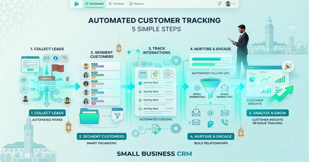 CRM PME Maroc automatisation suivi client tableau de bord workflow