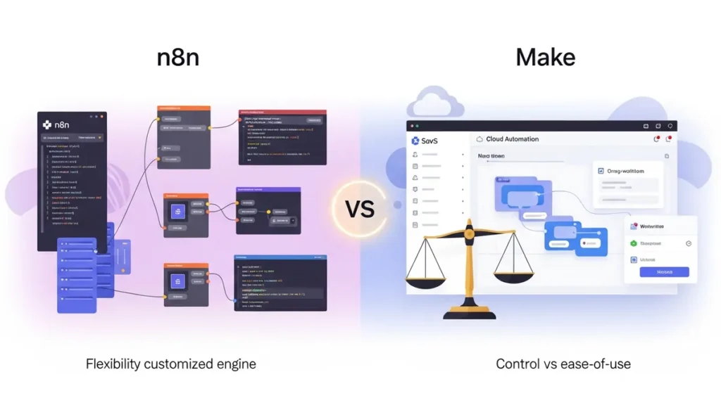Comparatif n8n vs Make - outils d'automatisation pour PME au Maroc